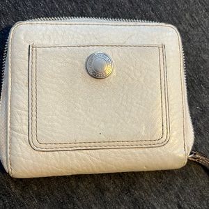 Used Coach Wallet White Leather